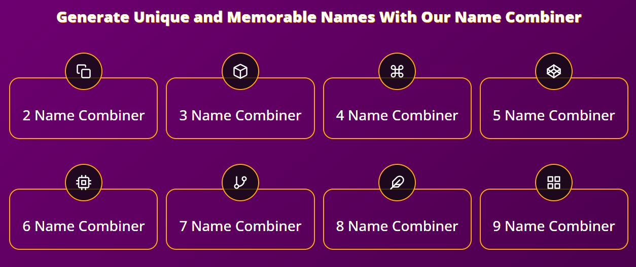 Name Combiner features