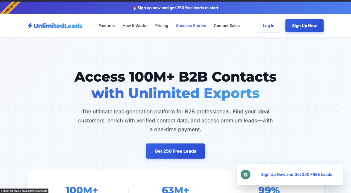 Unlimited leads features