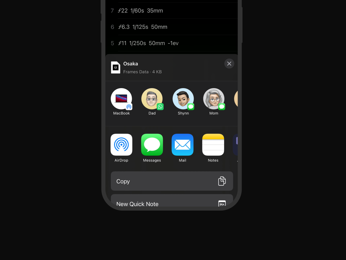 Frames features