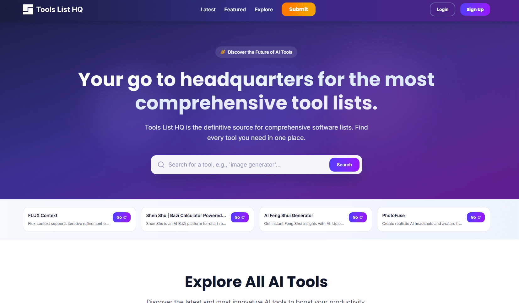 Tools List HQ features