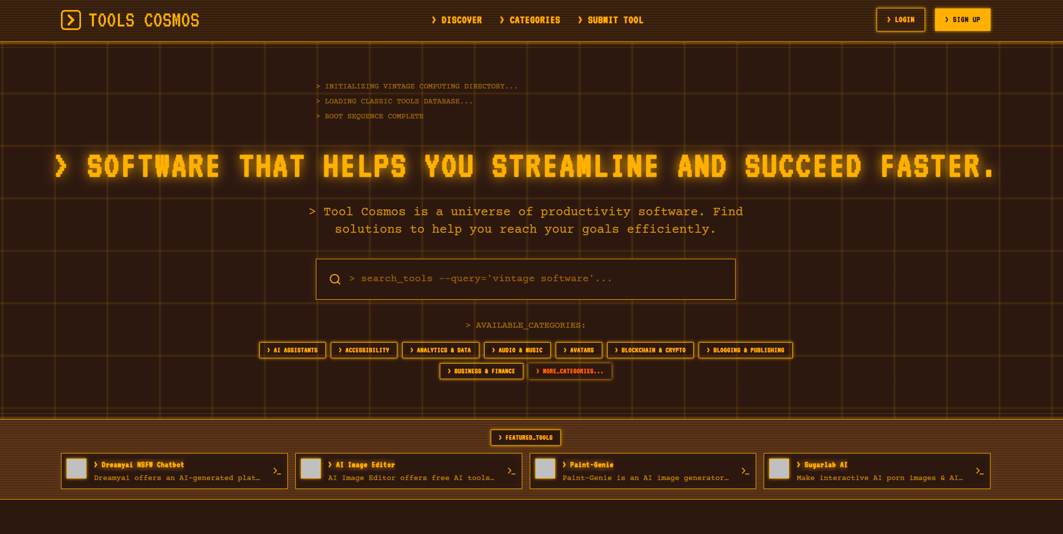 Tools Cosmos features