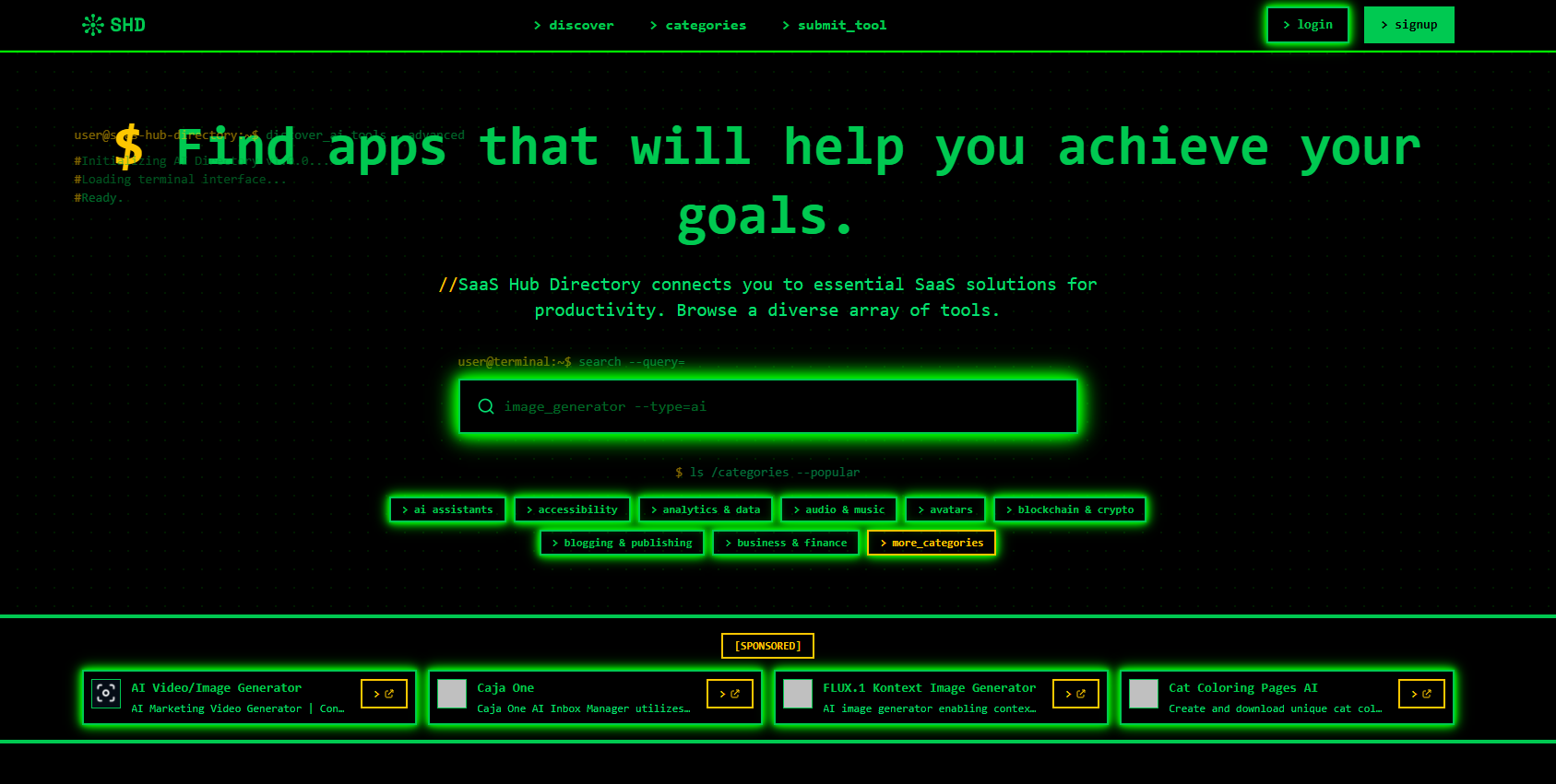 SaaS Hub Directory features