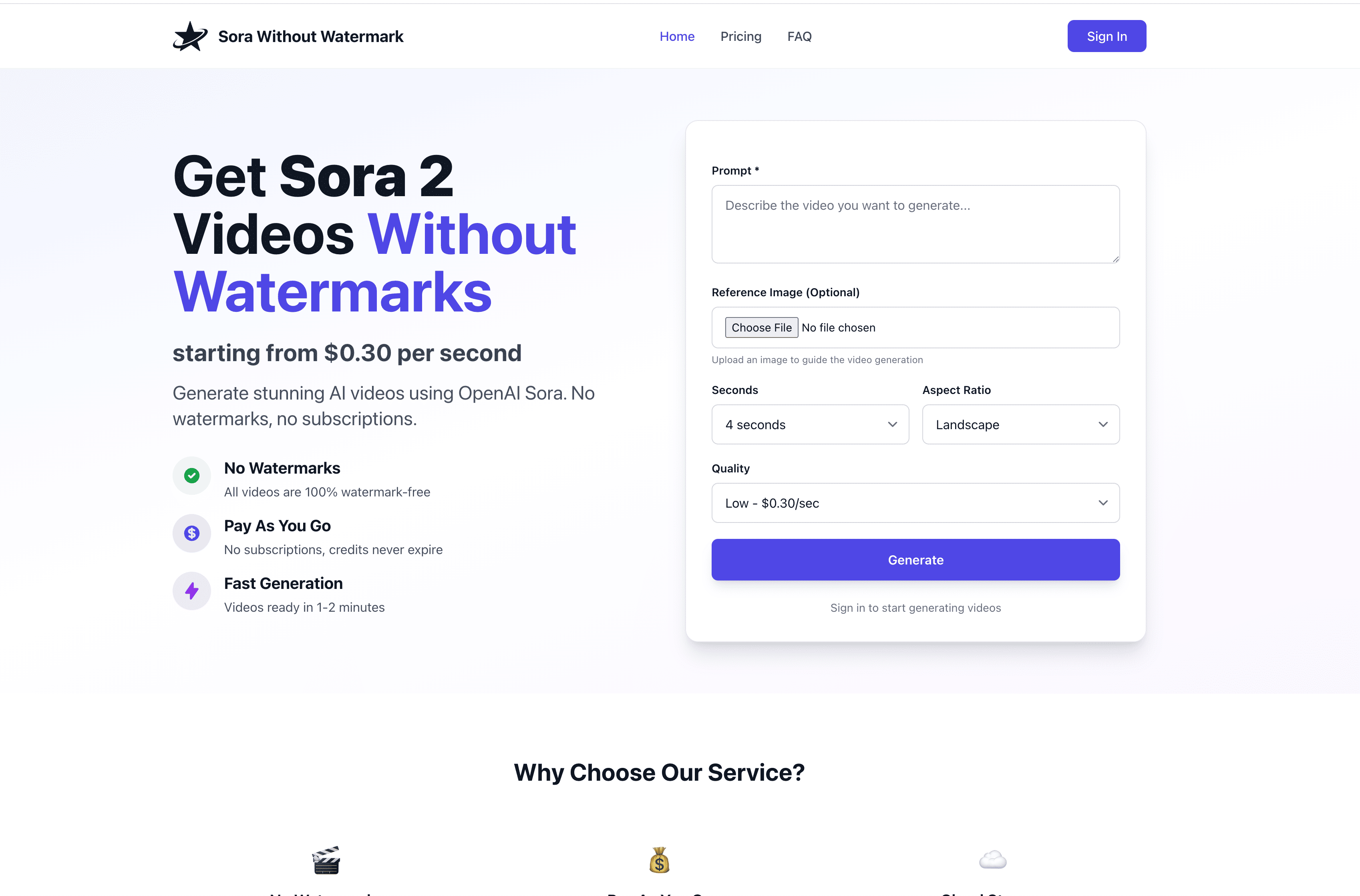 Sora 2 Without Watermark features
