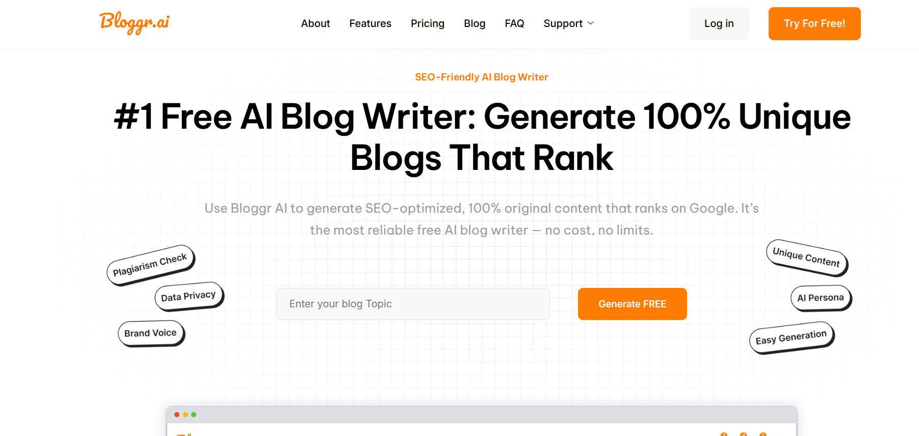 BloggrAI features