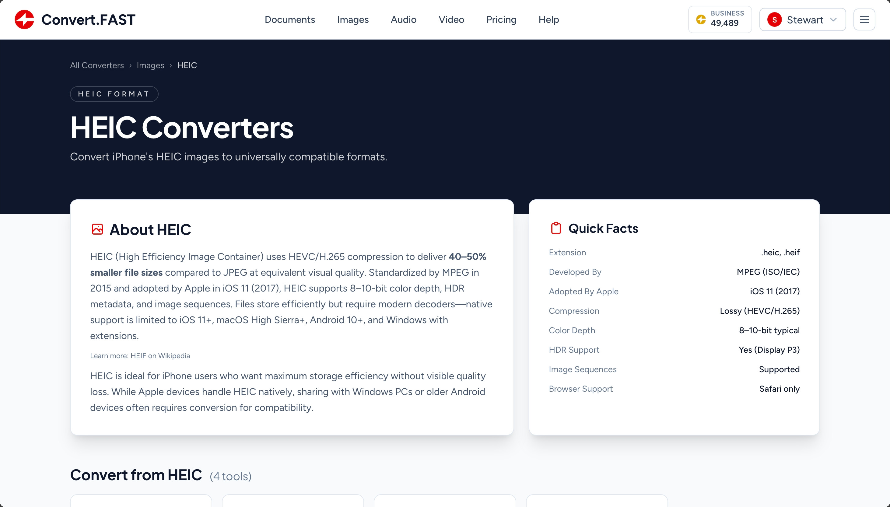 Convert.FAST features