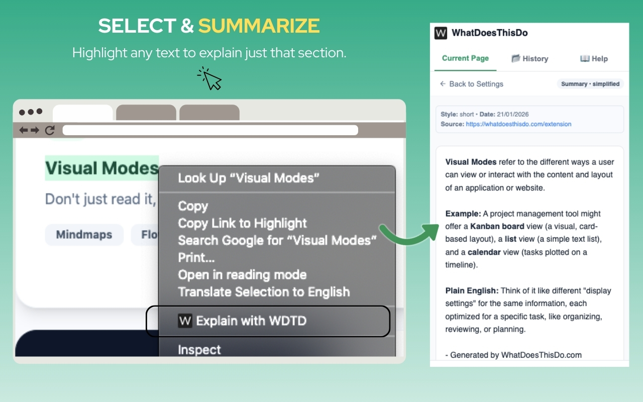 WhatDoesThisDo Chrome Extension features